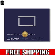 Non-Warping 100 Cotton Watercolor Paper Block - 20 Sheets of 160lb/350gsm Cold