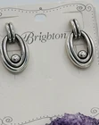 Brighton Pretty Tough Silver Tone Hoop Stud Earrings JA9120