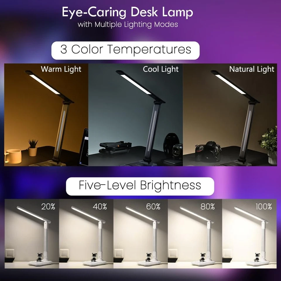 Lámpara de Escritorio para Juegos,Sincronización de Música Luz de Ritmo Cambiante de Color con Cargador Inalámbrico... Foto 4 de 4