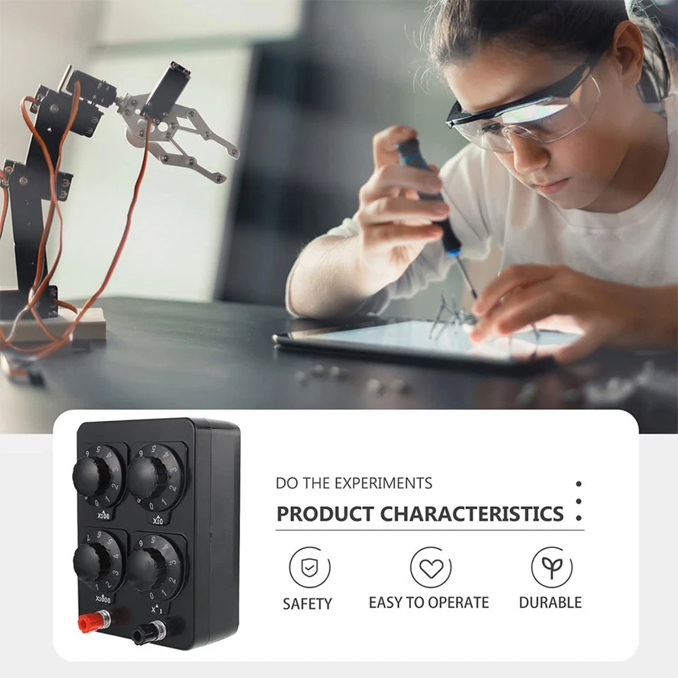 0-9999.9Ohm Variable Decade Resistor Resistance Box Physical Teaching Tool New - image 3 of 4