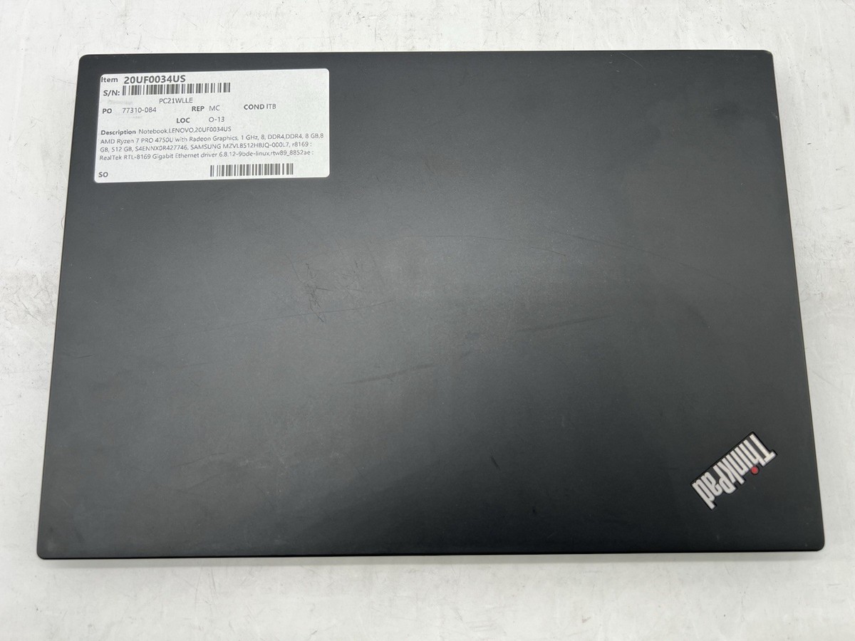 【ジャンク】ThinkPad X13 GEN1 Ryzen 4750U Lenovo ThinkPad X13 Gen 1, Ryzen 7 PRO 4750U, 1.7GHz, 16GB, 512GB