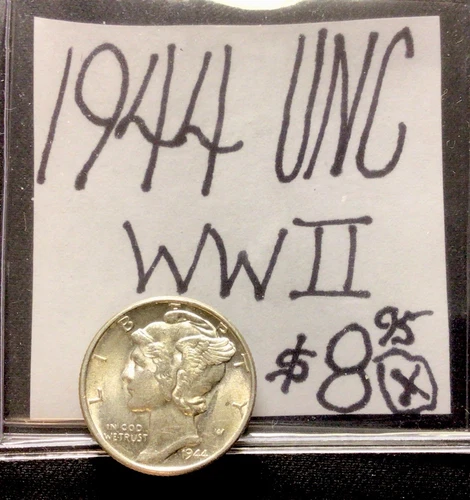1944 Mercury Silver Dime (UNC) Uncirculated Condition! WWII! ENN Coins