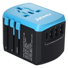 All in One Universal USB Travel Power Adapter with 3 USB Port and Type-C Inte...