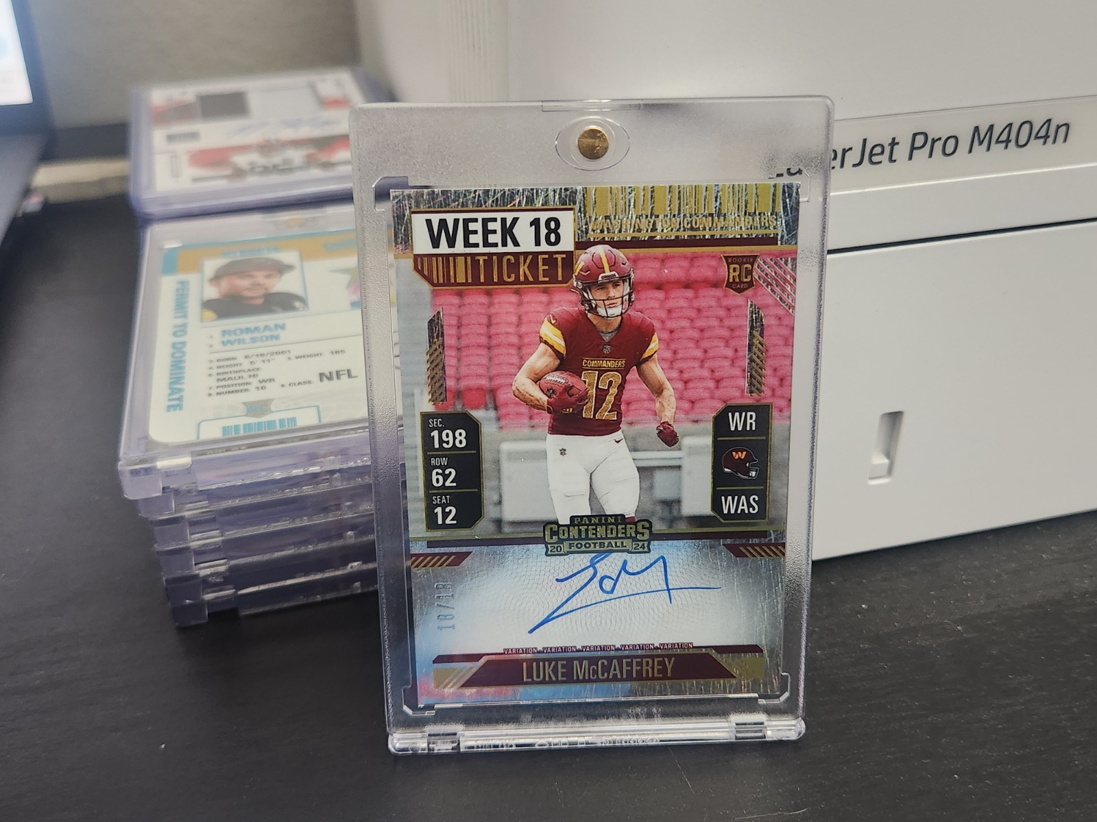 2024 Contenders Luke McCaffrey RC Week 18 Ticket Variation AUTO 18/18 LAST ONE