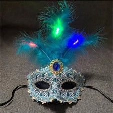 Blue Light Up Party Masquerade Mask