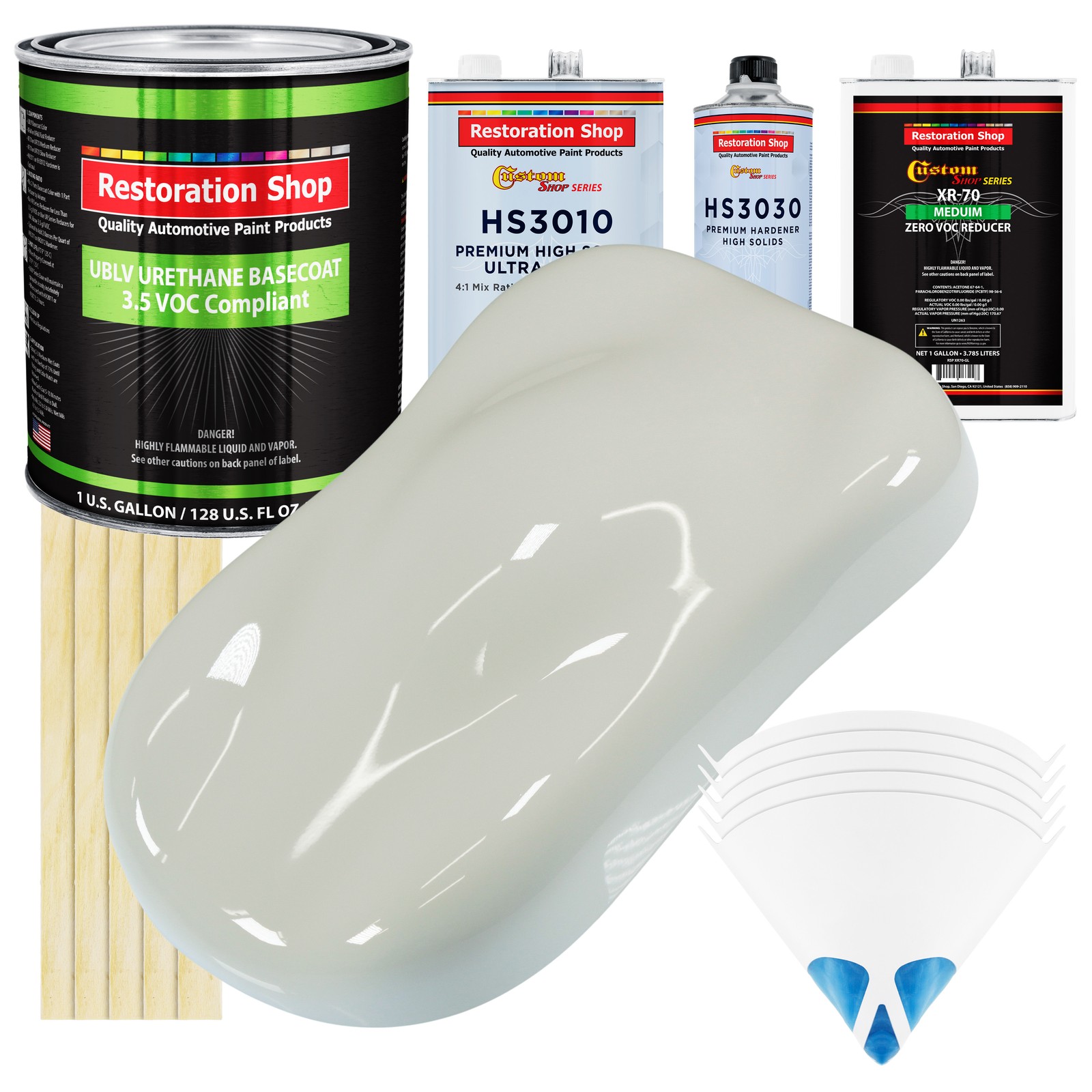 Arctic White Premium Gallon Low VOC Urethane Basecoat Auto Paint Kit