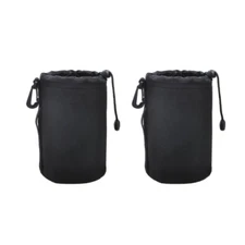 2x Camera Lens Bag Small Padded Protective Pouch Cover Shockproof Case