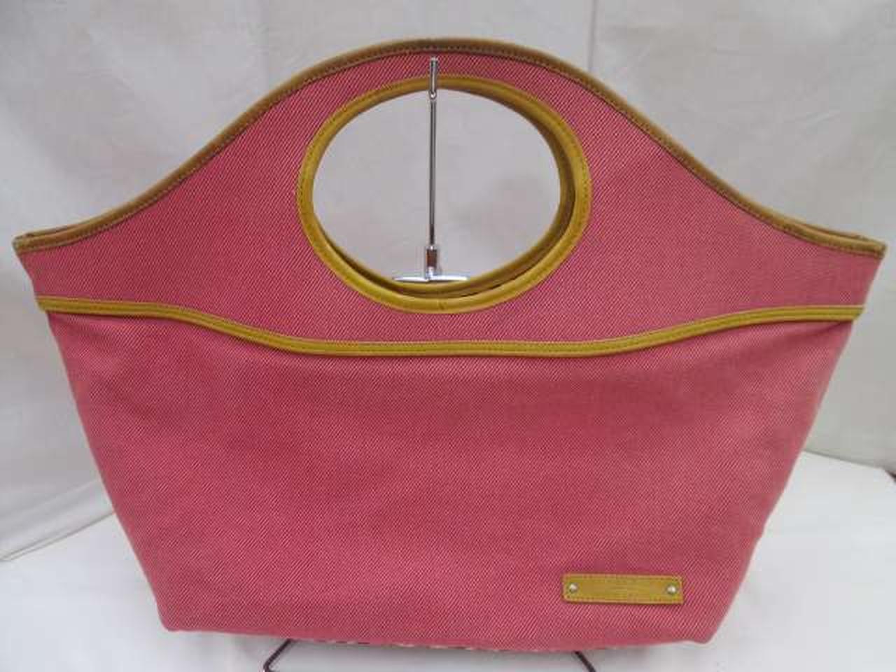 Burberry Blue Label Red Pink Canvas Nova Tote G5E25