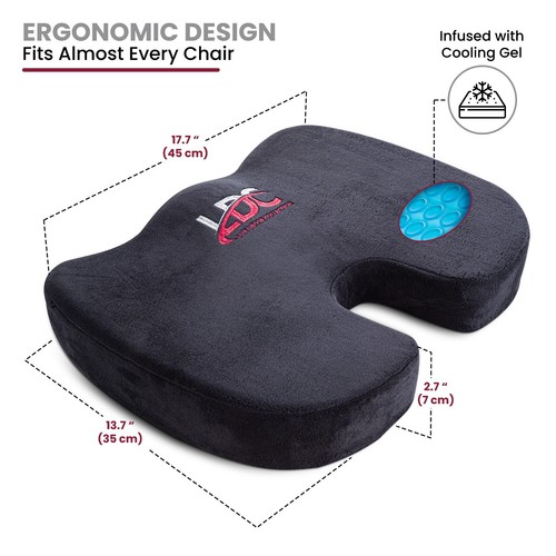 Cuscino Sedile Memory Foam Cuscino Sedia Cuscino per Schiena Coccige Sollievo Dolore - Foto 4 di 7