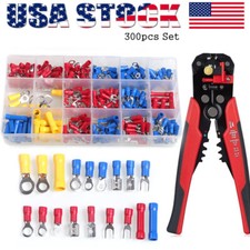 300PCS Assorted Insulated Electrical Wire Terminals Crimp Connectors Spade Kit