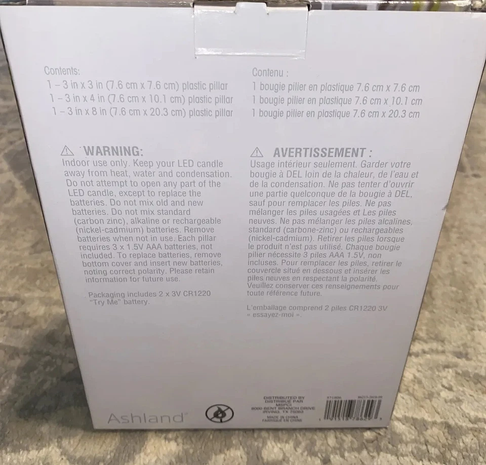 Nuevas velas de pilar LED sin llama en caja, juego de 3 blancas, 3x3, 3x4, 3x8 Foto 2 de 3