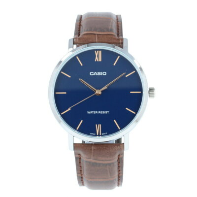 Casio MTP-VT01L-2B New Original Analog Mens Watch Brown Leather