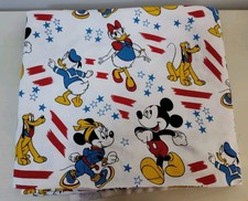 Vtg Disney Characters Fabric 53x62" Peter Pan Fabrics Mickey Donald Pluto