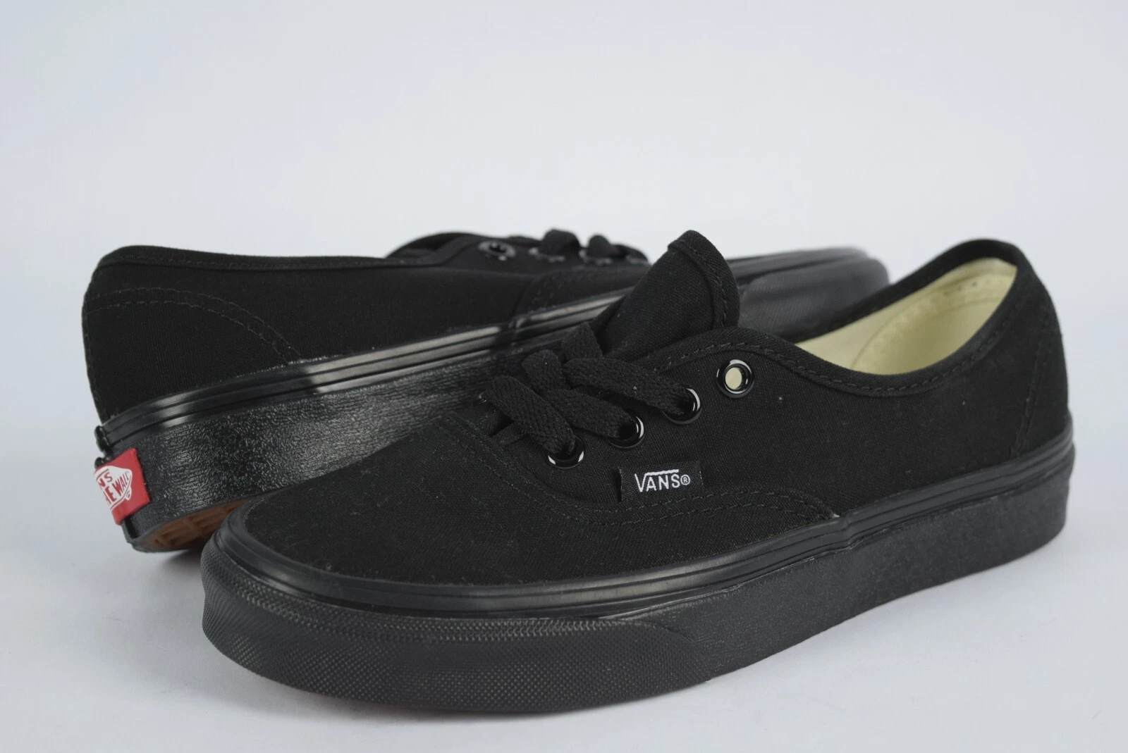 NUOVO! Scarpe casual originali Vans in tela nera taglia 4 5 uomo o 6 donna