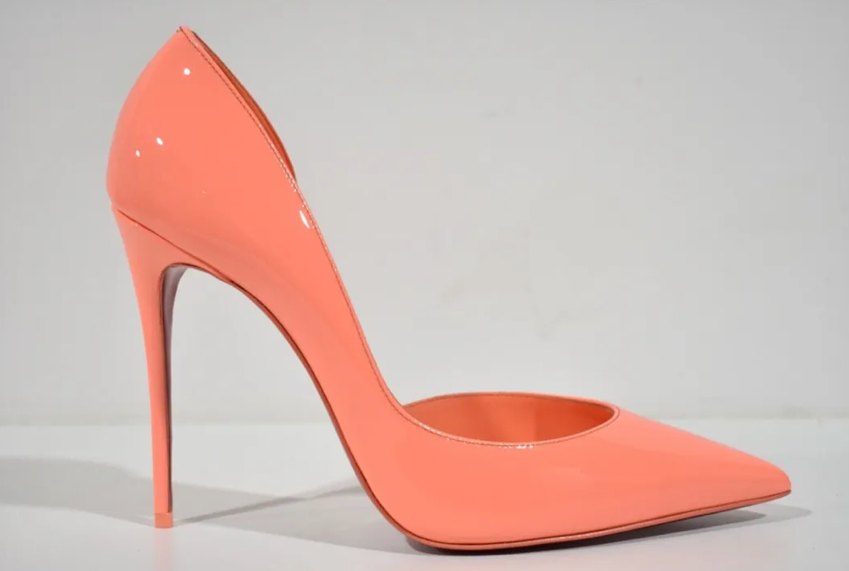 Christian Louboutin Iriza 100 Drag Orange Patent Leather D'Orsay