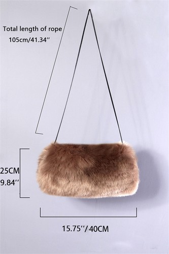Scaldamani in pelliccia sintetica donna invernale manicotti pelosi peluche marmitta pelliccia scaldamuscoli - Foto 13 di 34