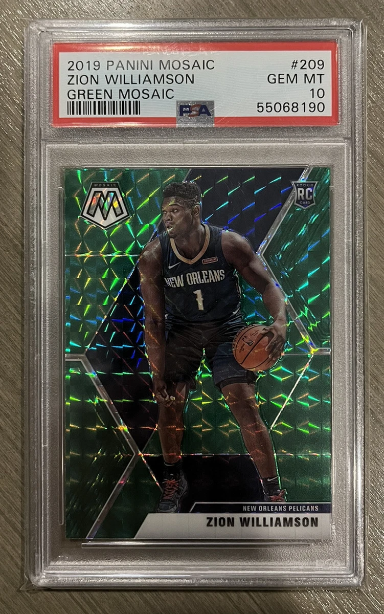 2019 Panini Mosaic Zion Williamson Rookie Card RC Green #209 PSA