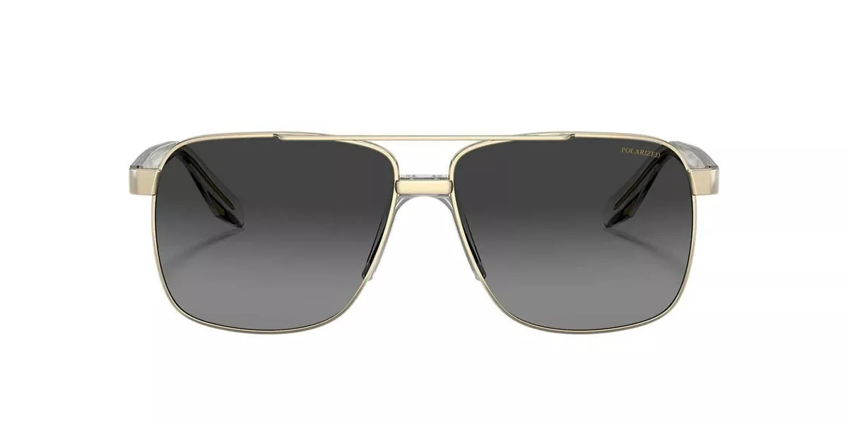 Versace Mens Polarized Sunglasses 0VE2174 Pale Gold Grey Metal