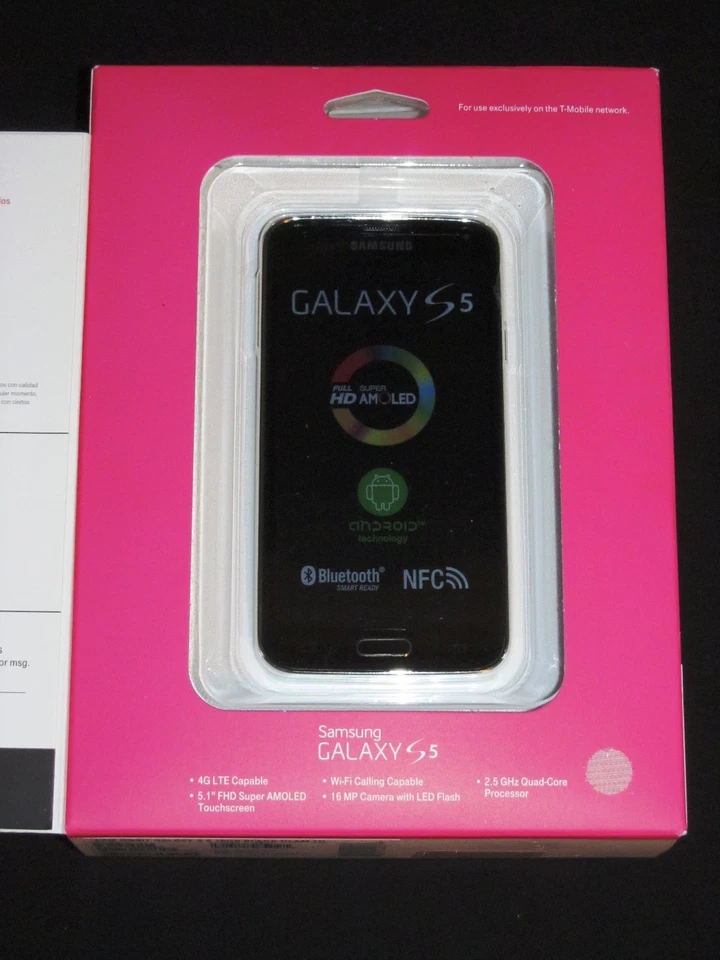 Brand New Sealed T-Mobile Samsung Galaxy S5 Prepaid 16GB 4G LTE Smartphone-Black - Image 3 of 4