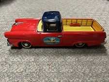 + Bandai Japan Tin Friction Ford Lasts Longer 2 Door 12" Pick Up Truck *ST