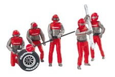 Carrera 21131 Pit Crew 'Carrera' Red Overalls (5) Figure Set