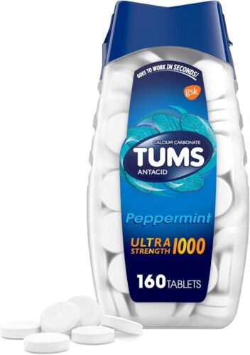 Tums Ultra Strength 1000 Peppermint Antacid Tablets, 160 Ct FREE FAST SHIPPING - Picture 7 of 24
