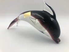 MURANO VETRO ARTISTICO STATUA STATUETTA FIGURA SOPRAMMOBILE  DELFINO TRICOLORE