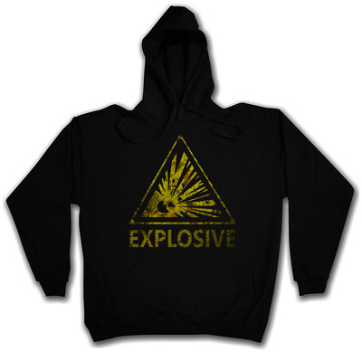 CAUTION EXPLOSIVE SIGN HOODED SWEAT - Kapuzenpullover Hoodie - Explosion TNT 3XL