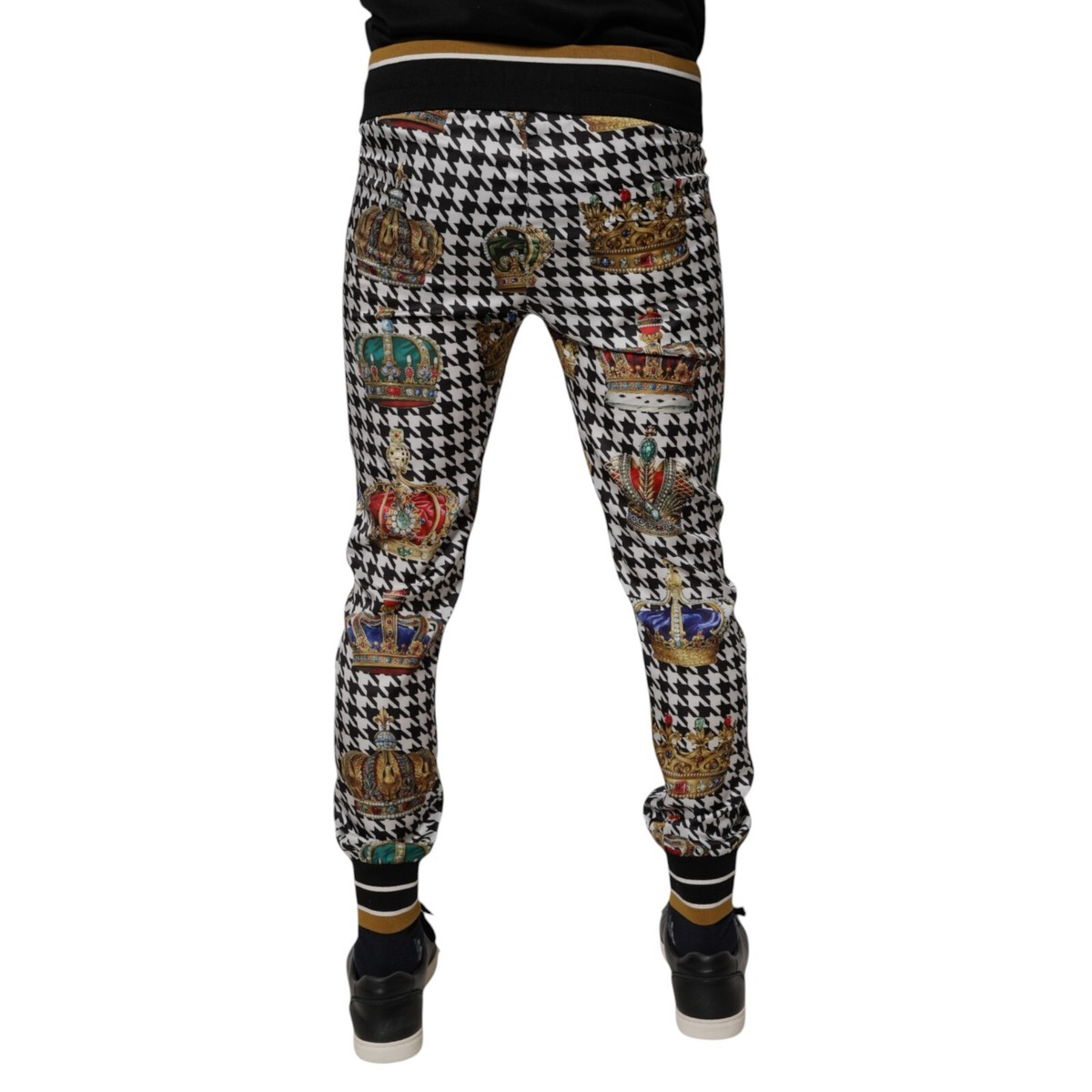 DOLCE & GABBANA Pants Multicolor Houndstooth Crown Men Sweatpants