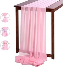 Chiffon Table Runner 10FT 27 120 Inches Blush Pink