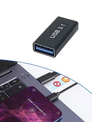 1piece Coupler Female to Type-C Female USB 3.0 Adapter Extender Converter Black - Picture 10 of 12