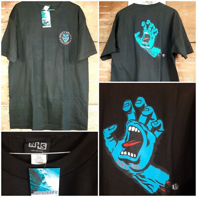 New NHS Santa Cruz Screaming Hand Speed Wheels T Shirt L Mens RaRe
