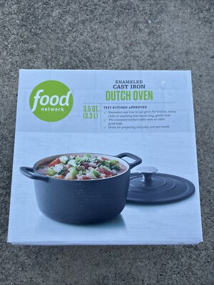 Food Network Cast Iron Enamel Pot Dutch Oven W/ Lid Quart