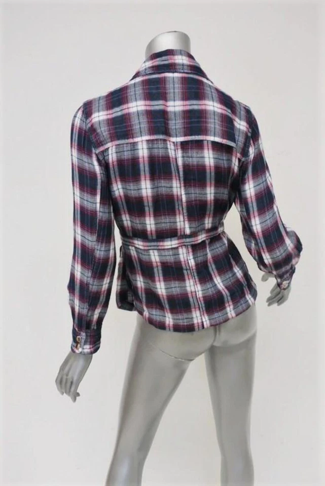 Isabel Marant Etoile Plaid Shirt Jacket Navy/Red Cotton Size 2 - Image 4 of 4