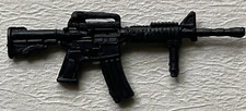 1980s G.I. JOE ACTION FIGURE LONG MACHINE GUN BLACK RIFLE with HAND GRIP 1.75 in