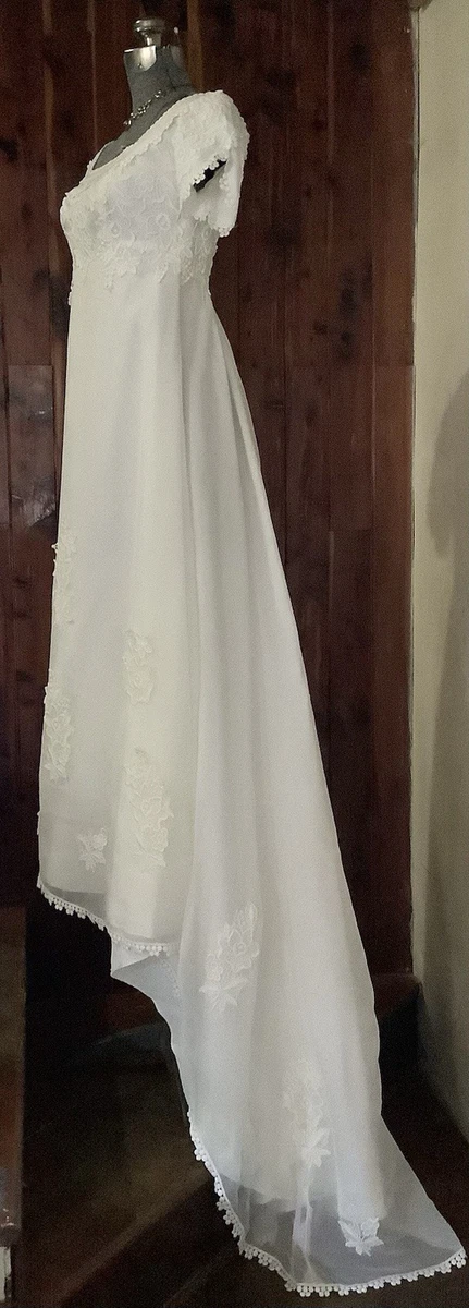 chinese dress ladies Vintage Lace White Wedding Dress with Illusion Sleeves – loveangeldress main image 1