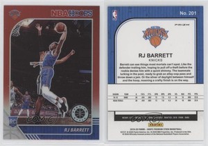 2019-20 Panini NBA Hoops Premium Stock Red Prizm RJ Barrett #201 Rookie RC