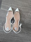 Linea Paolo  Slingback Pointed Toe Pump in White,Size 5.5M Women's Dress Shoes  — photo 5