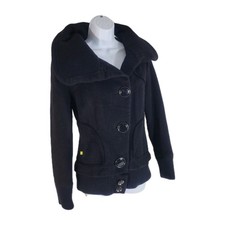 Soia  Kyo Girls L large Peacoat Black Jacket Coat Button Wool