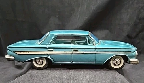1961 Chevy Chevrolet Impala Bandai Tin Friction Japan Toy Car works Stk28@219