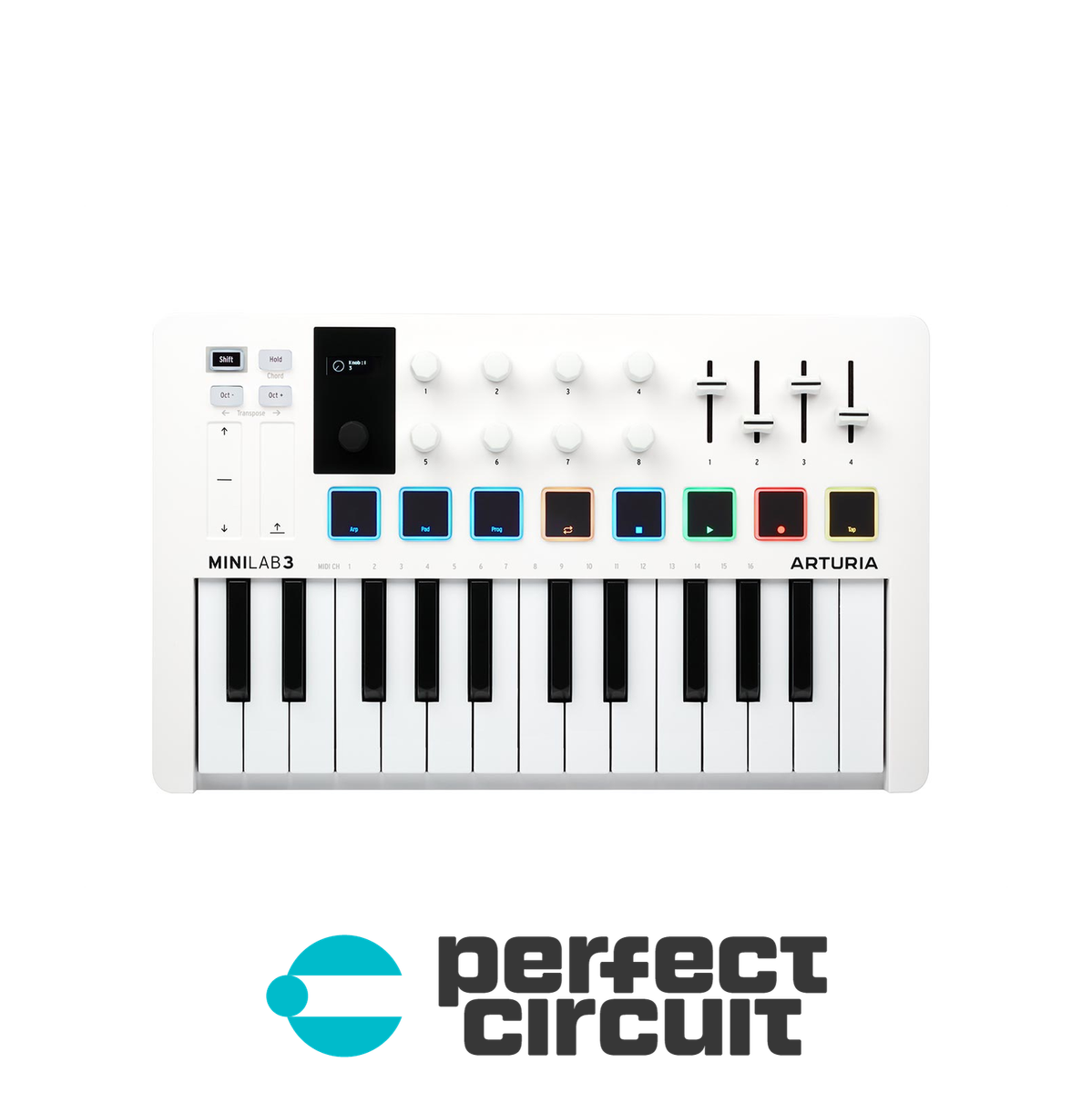 Arturia MiniLab 3 Keyboard (White) MIDI CONTROLLER - NEW - PERFECT