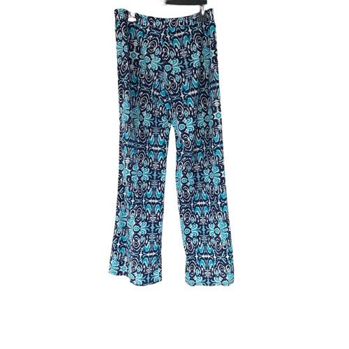 Jude Connolly Jersey Knit Pants M Jude Cloth Blue White Wide Leg Beachy Coastal - Picture 2 of 8