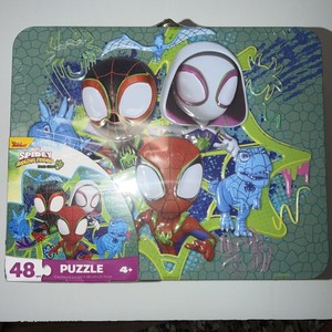 Marvel Spider Amazing Friends Dino-webs 48 Piece Puzzle Lunch Box 