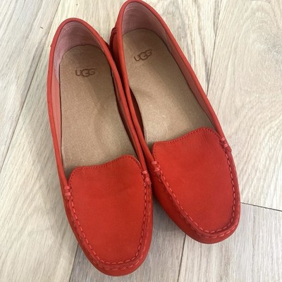 UGG Milana II Loafer Shoe Size 7 Red Full Grain Leather 1098209