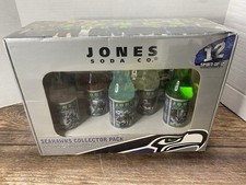 Jones Soda "Seahawks Collector Pack" (2007) FACTORY SEALED 12oz Bottles+flag 