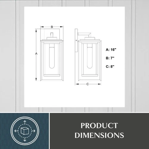 Vaxcel Lighting T0774 Cottage Grove 16" Tall Outdoor Wall Sconce - Black - Picture 3 of 6