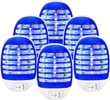 6 Pack Indoor Bug Zapper Plug-in Flying Insect Trap, Electric Mosquito Zapper