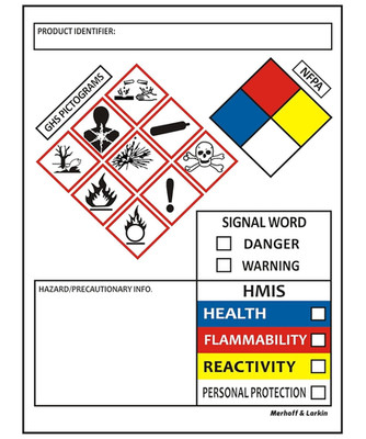 SDS OSHA Data Labels for Chemical Safety 4 X 3 Inches | Perforated Roll of 250 M