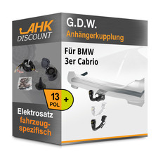Für BMW 3er Cabrio 06- G.D.W. Anhängerkupplung abnehmbar + 13polig E-Satz NEU