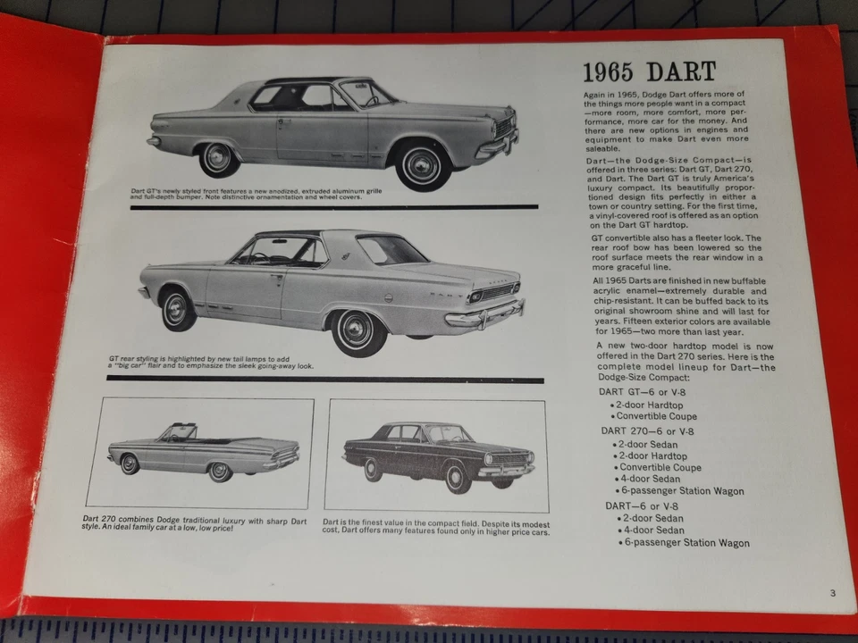 Dodge Custom Polara Monaco Coronet 1965 camión de dardos folleto Foto 2 de 4